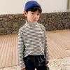 Camiseta Térmica Base Masculina Gola Meia-Alta Infantil Manga Longa Outono e Inverno com Forro de Fleece