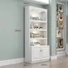 Vitrina Combinada de Gama Alta Integrada con Gabinete de Almacenamiento Multicapa para Salón de Uñas, Combinación de Vitrina para Salón de Belleza, Estantes y Divisiones para Vitrina