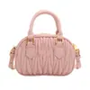 Bolsa de mão infantil para meninas transfronteiriça, nova moda bolsa estilo bowling plissada, pequena bolsa tote estilo Chanel para meninas, de ombro e transversal atacado
