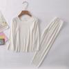 Conjunto de Ropa Interior para Niños, Ropa para Casa, Capa Base Delgada de Verano, Estilo Coreano, Niños y Niñas, Tallas Pequeñas y Medianas, Cuello Redondo, Conjunto de Top y Pantalones de Otoño