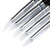 Suprimentos para nail art 5 Caneta de silicone com haste preta caneta para entalhe oca caneta de silicone para entalhe de nail art ferramentas para unhas