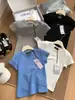 Al*Camiseta de verano nueva, corte ajustado, hombros normales, cuello redondo, manga corta, color liso simple, top de manga corta adelgazante para mujer