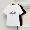 Camiseta Casual de Verano para Mujer Talla Grande 100kg, Manga Corta, Estampado de Letras, Versátil, Clásica, Cuello Redondo, Top 9736
