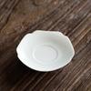 Posavasos de Porcelana Blanca Cerámica Ceremonia del Té Kung Fu con Portavasos Porcelana Blanca Juego de Té Kung Fu Creativo Posavasos de Cinco Pétalos Personalización