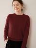 Suéter de Caxemira Novo Outono e Inverno Feminino Gola Redonda Grosso Corpo Inteiro Trançado na Barra Suéter Base Estilo Elegante Suéter Pulôver Curto