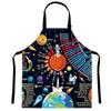 Delantal de dibujos animados transfronterizo restaurante barbacoa restaurante dibujos animados patrón espacial delantal decorativo doble bolsillo hebilla ajustable