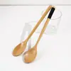 Cuchara de Madera Estilo Japonés con Mango de Cuerda Enrollada, Boca Redonda de 23.5cm, Cuchara Sopera de Mango Largo, Cuchara de Cocina, Cuchara para Mezclar, Vajilla Pedido