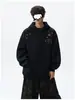 Sudadera con capucha bordada de estrella peso pesado americana para hombre, otoño, manga larga, diseño alto, ropa urbana, sudadera deportiva versátil