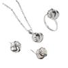 Moda Retro Nudo Cuerda Retorcida Nudo Pendientes Collar Joyería Traje Bola de Lana Boda San Valentín Regalo