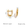 Accesorios para Pendientes de Aro Lisos con Anillas Colgantes Incrustados de Diamantes, Estilo Retro de Lujo Ligero, Chapados en Cobre Dorado, Forma de D, Accesorios para Pendientes DIY