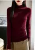 Terciopelo Amigable con la Piel Ajustado Cuello Semi-alto Color Sólido Tejido Capa Base Superior Mujer Otoño/Invierno Nuevo Manga Larga Delgada Capa Interior Suéter Sencillo