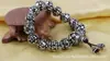 Pulseira seis palavras pulseira palavras verdadeiras homens e mulheres corajoso retrô branco prata transferência pulseira de contas redondas joias de prata atacado