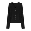 En stock: Cárdigan de punto de lana de 6 hilos para mujer, chaqueta corta fina de principios de otoño, prenda exterior pequeña, estilo coreano, ropa de mujer suave al por mayor