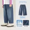 [7A Antibacteriano] Jeans Reto para Meninas Roupa de Outono Infantil Lavado Solto Versátil Calça Casual Crianças Maiores Calças de Outono