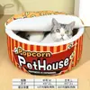 Nido para Gatos, Saco de Dormir Cálido de Invierno para Gatos, Cama para Gatos Desmontable y Lavable, Casa para Gatos Segura, Perrera Cerrada para Mascotas