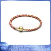 Pandora 2026 Nueva Cadena Serpiente Multicapa Chapada en Plata con Cordón de Cuero Rojo DIY y Accesorios Brillantes en Forma de Corazón