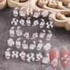 Pegatinas de Arte para Uñas Nuevas Transfronterizas 5D Estéreo Talladas Caladas Blancas Uñas de Novia Encaje Mariposa Flor Pegatinas para Uñas