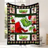 Manta de Navidad de Franela con Impresión Digital Manta Monstruo Verde Grinch Dropshipping Dibujos Animados Anime