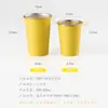 Copo de Cerveja com LOGO Impresso Aço Inoxidável 304 Camada Única Copo de Água Borda Enrolada Copo para Bebidas Geladas Copo para Café Americano Comercial Copo de Acampamento