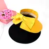 Sombrero de estilo coreano para mujer, sombrero de verano para viaje, protector solar, sombrero de sol de ala grande, sombrero de sol plegable con lazo en la parte superior vacía, nuevo