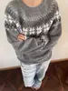 Suéter Elegante de Punto Fair Isle Americano Retro de Corte Limpio para Hombres y Mujeres, Abrigo Suéter Estilo Nórdico Perezoso de Otoño e Invierno