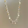 Collar de Borla de Doble Capa con Mariposa Colorida Verano Fresco Gargantilla de Gama Alta Accesorios Cadena para Clavícula Femenina de Nicho