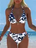 Traje de baño bikini de color liso europeo y americano, sexy y moderno bikini de tres piezas, nuevo modelo 2027, trajes de baño al por mayor para vacaciones en la playa