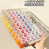 Juego de cajas de almacenamiento estilo Pindou con 54 frascos clasificadores de cuentas de colores, caja de almacenamiento transparente de gran capacidad para documentos y certificados