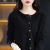 Cárdigan de punto de cuello redondo listo para usar de primera línea transfronterizo, chaqueta suéter fina sin costuras transfronteriza, top de capa base, abrigo de primavera para mujer