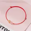 Tobillera de cordón rojo estudiante femenina 2024 nuevo estilo tobillera tejida a mano de cristal de fresa tobillera tobillera tobillera diy