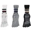 Nuevos calcetines de yoga para mujer, con agarres de silicona antideslizantes, diseño de cinco dedos, longitud hasta la pantorrilla, adecuados para ejercicio en interiores y Pilates profesional