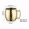 Taza Mule Bar Acero Inoxidable 304 Metal Moscow Mule Martillada Copa de Cóctel Julep Cobre Copa de Cóctel Transfronterizo