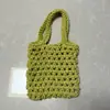 Bolsa para Teléfono Móvil Tejida a Mano de Malla Hueca Bolso de Mano Informal de Moda Bolso de Playa de Punto para Vacaciones de Verano en la Costa