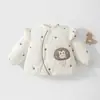 Jaqueta acolchoada de algodão para bebê, blusa matelassada espessa, casaco quente para meninas, 120g, casaco de outono/inverno para bebês e crianças pequenas