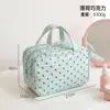 Bolsa de Maquillaje Estilo Ins Xiaohongshu Tres Capas Gran Capacidad Verde Menta Lunares Almacenamiento de Viaje Separación Húmedo y Seco Bolsa para Artículos de Tocador