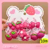 Super fofo morango urso elástico elástico meninas acessórios de cabelo não machucam o cabelo alta elástico elástico cabelo corda crianças cocar para bebê meninas