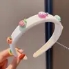 Diadema infantil fruta esponja flor pequeña lavado de cara maquillaje presión para el cabello no lastima la cabeza linda princesa niña accesorios para el cabello
