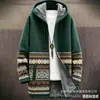 Cárdigan con capucha y cremallera suelto para hombre, chaqueta de algodón con estampado a todo color, elementos de estilo bohemio nuevos transfronterizos, para imagen DIY
