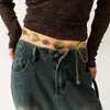 Bufanda de Seda Estampada Estilo Punk Retro Cadena para la Cintura Bohemia Moda Elegante Accesorios de Ropa Americana para Mujer