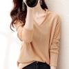 26 Novos Estilos de Suéteres de Tricô de Algodão Penteado para Mulheres, Manga Longa com Gola V e Capuz Pequeno, Tricô Versátil para Outono, Tops Femininos Plus Size