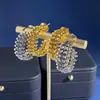 Moda Punk Callejera Europea y Americana Versátil Textura Metálica Remache Cuadrado Bala Forma de C Aros Redondos Clavos