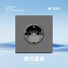Asia Central Rusa Tipo 86 Interruptor Socket Estándar Europeo, Panel Gris Estilo Ruso, Control Único, Ignífugo, Enchufe Estilo Ruso