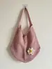 Bolso de punto rojo estilo coreano para salidas festivas, bolso de hombro de punto casual para la playa del verano 2026