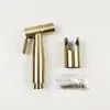 Conjunto de Bidê Kaiping em Aço Inoxidável 304 Dourado Escovado Bico Pulverizador Pistola Pulverizadora de Água Fria e Quente Pistola Pulverizadora para Vaso Sanitário em Aço Inoxidável