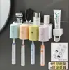 Hogar Juego de Cepillos de Dientes Color Macarrón Portacepillos de Dientes Montado en Pared sin Perforaciones Portacepillos de Dientes Enjuague Bucal