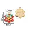 Pingente de Aço Inoxidável Desenho Papai Noel com Design de Gotejamento de Óleo, Pulseira DIY Feita à Mão, Colar, Chaveiro, Enfeite Pendente, Acessório