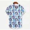 Camisa estampada de manga corta, diseño de gato de dibujos animados de moda de comercio exterior de verano