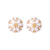 Aretes europeos y americanos retro semicírculo de aleación goteo flor aretes estilo palacio patrón en relieve aretes de esmalte aretes transfronterizos para mujeres
