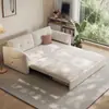 Sofá-cama moderno, de dupla função, dobrável, multifuncional, com armazenamento, design de linha reta, sofá moderno estilo creme para o quarto