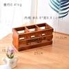 Armazenamento de mesa em madeira maciça zakka de fábrica, caixa de madeira, porta-canetas criativo de três compartimentos para Home Office M-9023